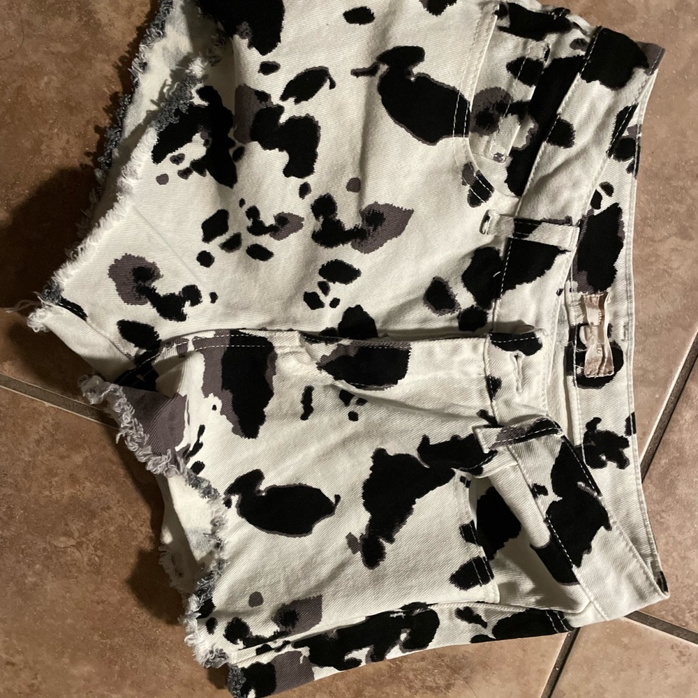 Altar'd State Black and White Jean Shorts